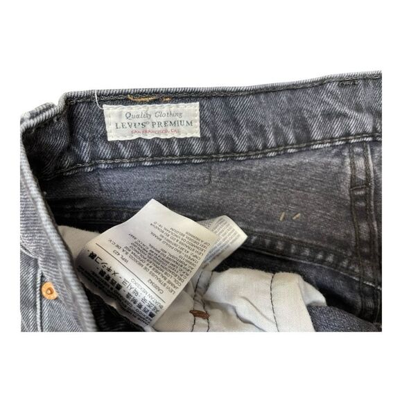 Levi’s 501 Button Fly Skinny Distressed Black Denim Jeans Sz S High Waist - Picture 6 of 11
